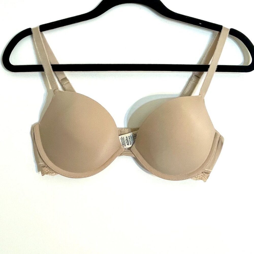 5 for $25 💙 Calvin Klein Women's 36C Beige T-Shirt Bra Padded Underwire Support
